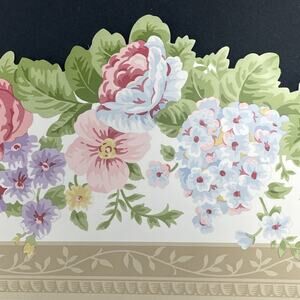 Waverly Floral Pattern Cut Border 5 Yds 6.4" (W) Donegal Rose Spring Cottagecore